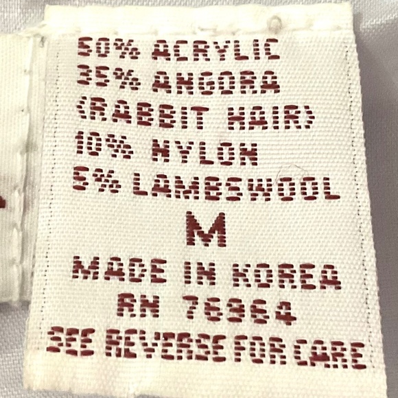 Gray Vintage Eddie Dassin Minimalist Rabbit-Hair Lambswool Cardigan Size Medium - Picture 9 of 13